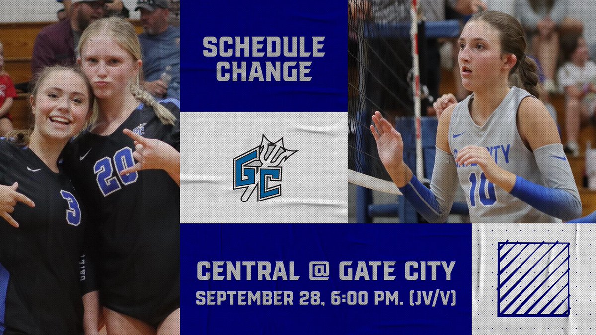 GCHSDevils's tweet photo. Please note the following volleyball schedule changes:

- GC @ Abingdon 9/27 4:30 PM
- Central @ GC 9/28 6:00 PM
- GC @ Central 10/16 6:00 PM

#LDVB https://t.co/ZUDsFk0H0U