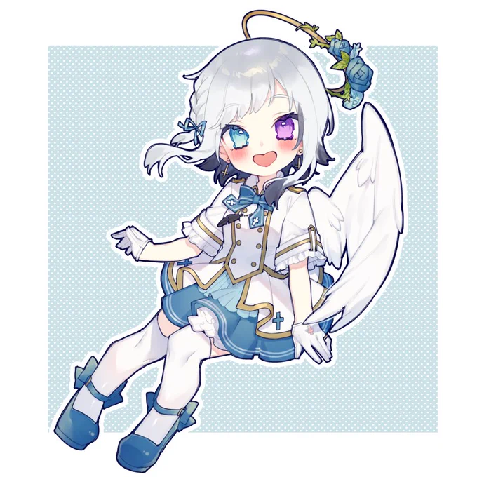 蒼水リルちゃんのお誕生日イラスト、デフォルメイラスト、眼鏡のお仕立てさせて頂きました!何卒よろしくお願いします