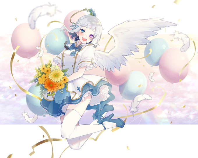 蒼水リルちゃんのお誕生日イラスト、デフォルメイラスト、眼鏡のお仕立てさせて頂きました!何卒よろしくお願いします👼💙 