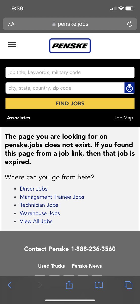 CoachRJones's tweet photo. @GoPenskeCareers hey Penske! Most of the IT jobs that came up for the zip code 33594 that I’ve clicked on your careers site come back saying they don’t exist. I didn’t know where else to leave this feedback so, here ya go! https://t.co/UPA6qompPt