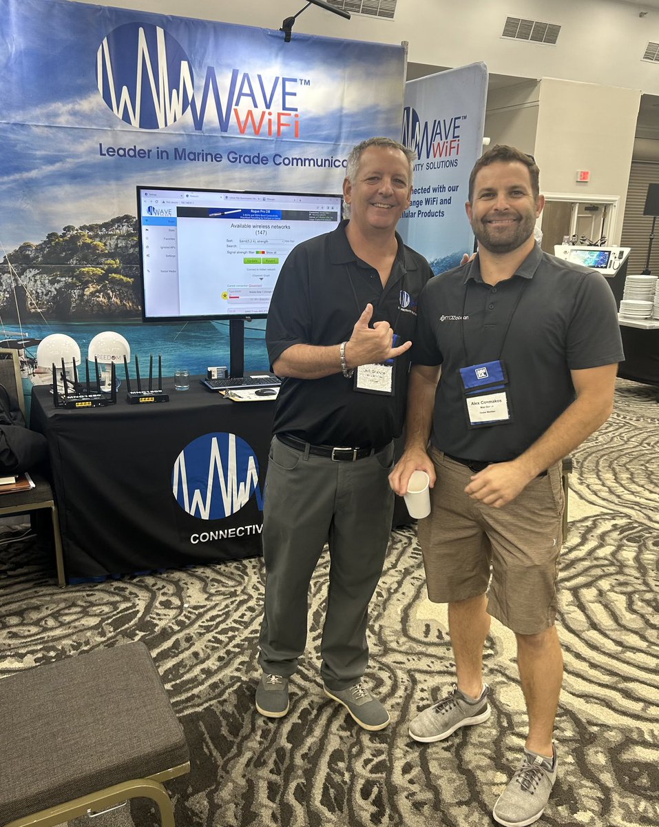 _WaveWiFi_'s tweet photo. Keeping the industry up to date on our latest solutions for boaters at the 2023 @NMEA_org conference in Orlando. We invite all attendees to our training session Thursday in the Space Coast 3 room from 11:15AM - 12:15AM. https://t.co/8EFAXsmPnt