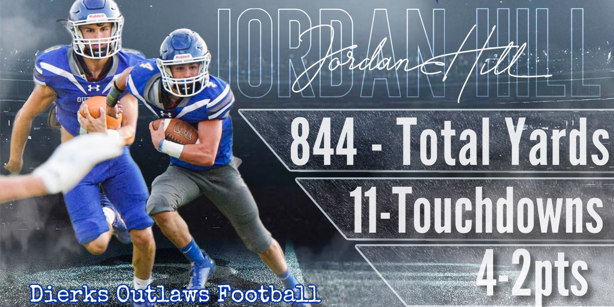Dierks Outlaws JR-Jordan Hill putting up some impressive numbers this season
<a href="/redriverjsi_ben/">Texarkana Friday Night Lights</a> <a href="/ARPrepSports/">Arkansas Prep Sports</a> <a href="/Outlawftbl/">Paul Ernest</a> <a href="/tdsnider55/">Tristan Snider</a> <a href="/AllArkansasPrep/">All Arkansas Preps</a> <a href="/jordan4_hill/">Jordan Hill</a>