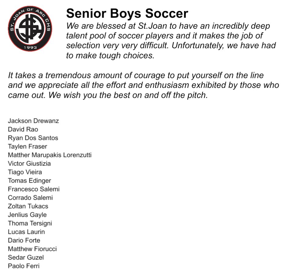 SRCoach (@sjthundersoccer) on Twitter photo The following players are invited to come to the team meeting of the Sr boys <a href="/SJA_Thunder/">SJA Athletics</a> soccer team immediately after school tomorrow (Thursday, Sept 21) in room 308. The following players are invited to come to the team meeting of the Sr boys <a href="/SJA_Thunder/">SJA Athletics</a> soccer team immediately after school tomorrow (Thursday, Sept 21) in room 308.