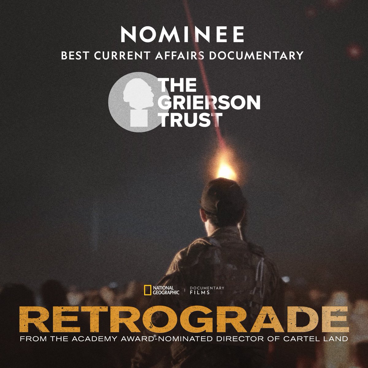 Congratulations to #RetrogradeFilm, Best Current Affairs Documentary nominee at the #GriersonAwards for its vital, first-hand account of the final nine months of America’s 20-year war in Afghanistan.
