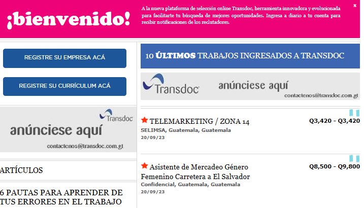 #Guatemala
#empleos

MEGAPACA

#DEPENDIENTEDETIENDA #MASCULINO #MEGAPACA EL FARO (#SanJosePinula) Q3,166 - Q3,416  - 1 de todas las plazas publicadas.

Aplica👉shre.ink/nHPa

El proceso es directo con el reclutador de cada empresa.