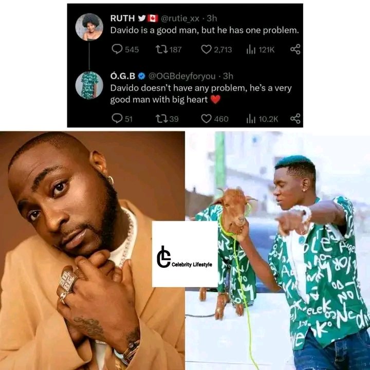 ' Davido doesn't have any problem he's a very good man with big heart' -OGB Recent reply a fan Who tried to shield Davido

#celebritylifestyle