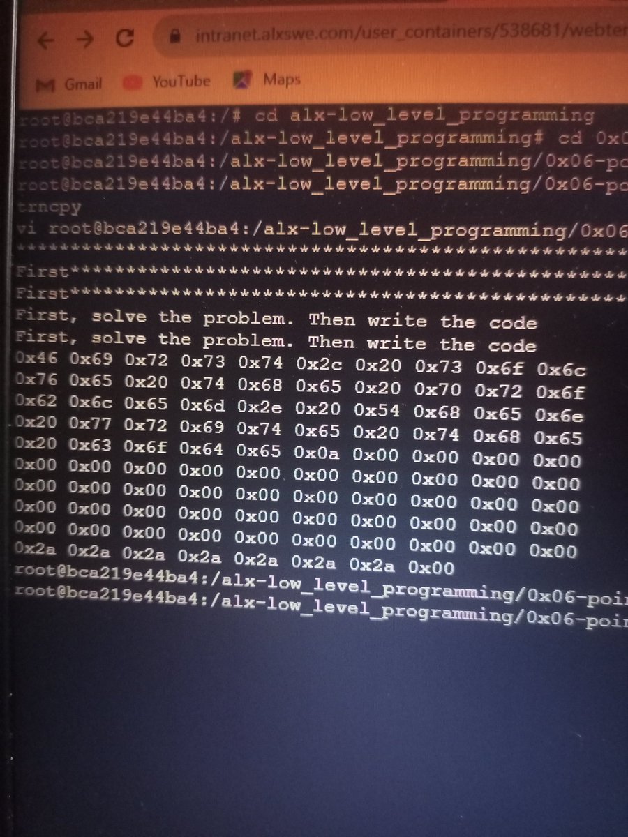 AyomitanOmotayo's tweet image. #95daysofcodingC
#datastructurealgorithms
@alx_africa
Day 23 today I Played with strings, arrays and pointers 😂. Solving the first task took me 4 hours, I didn't want to use library function since I wanted to handle some behavior in my code.
#ALX_SE.
#365daysoflearningtocode