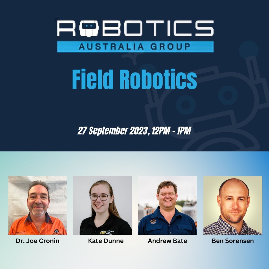 Universal Field Robots (@ufrobots) on Twitter photo 🚨 REMINDER 📅 Don't miss <a href="/RoboAus/">Robotics Australia Group</a> #FieldRobotics #Webinar 🦾💻 There's a fantastic lineup of panelists, including <a href="/UFRobots/">Universal Field Robots</a> #Robotics #Engineer Kate Dunne!
Date: 27/09/23
Time: 12 - 1pm AEST
Register: eventbrite.com.au/e/field-roboti…
#Automation #Technology #Innovation #Skills 🚨 REMINDER 📅 Don't miss <a href="/RoboAus/">Robotics Australia Group</a> #FieldRobotics #Webinar 🦾💻 There's a fantastic lineup of panelists, including <a href="/UFRobots/">Universal Field Robots</a> #Robotics #Engineer Kate Dunne!
Date: 27/09/23
Time: 12 - 1pm AEST
Register: eventbrite.com.au/e/field-roboti…
#Automation #Technology #Innovation #Skills
