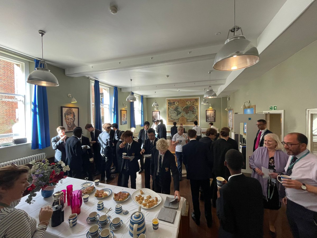 LeysSchoolHouse's tweet photo. Guests of honour at #CakeWednesday were Mr Earl, an Addenbrooke's hero for Ryan C, and Mrs Mayo who drew the raffle. In the photos you can see Ms Rudd's lovely dog Betsy, who sometimes comes on duty. https://t.co/UEItEYq3k1