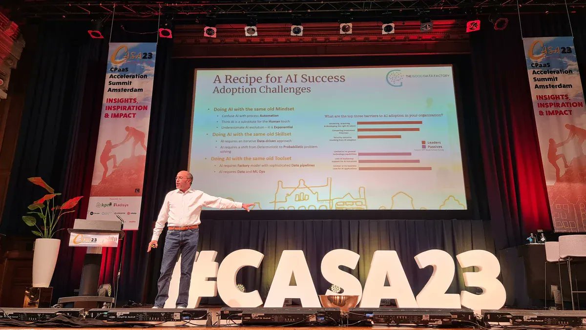 Ali Bouhouch, CEO of The Good Data Factory, framed artificial intelligence in the historical context of fire, tools, electricity, and computers. All inventions that shaped the future of humanity. #AI is on the same level as these tools that we take for granted. #CASA23 @cpaasaa