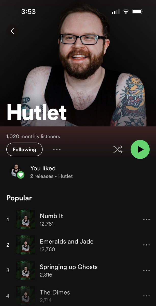 Thank you gang so much for over 1000 monthly listeners of Hutlet on Spotify!! This has been a goal of mine for a while and I can’t believe it happened today 🥹🖤