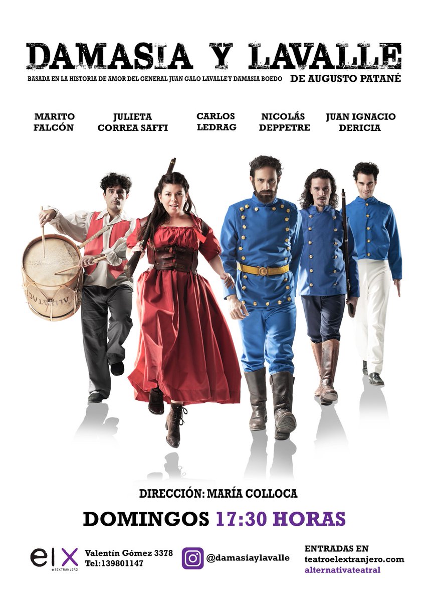 🔵ＤＡＭＡＳＩＡ Ｙ ＬＡＶＡＬＬＥ🔴
❗️ATENCIÓN, NUEVO HORARIO ❗️
𝐃𝐎𝐌𝐈𝐍𝐆𝐎𝐒 17:30 Horas
 Teatro El Extranjero 
📍 Valentín Gómez 3378, CABA.
Link de entradas
n9.cl/damasiaylavalle