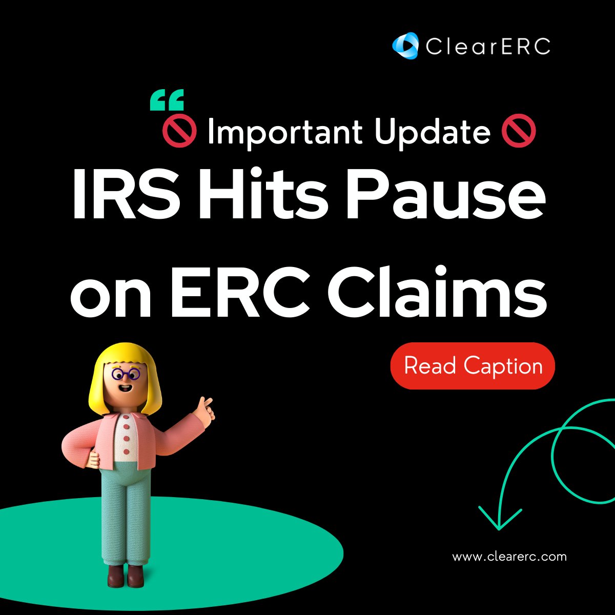 🚫 Important Update: The IRS has announced that, as of September 14, 2023, they have implemented an immediate moratorium on processing ERC claims, and this halt is expected to continue at least until the end of the year.

 Read all about it here: ow.ly/H1MC50PO50a