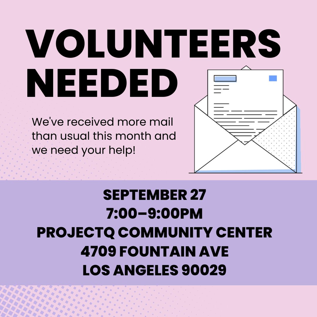 Volunteers needed! Bring your laptop &amp; help us out with some mail! Masks are required but if you forget yours we have some available. There is street parking available, plus nearby public transportation.
If you have accessibility needs or questions, please comment/DM/email us 💞