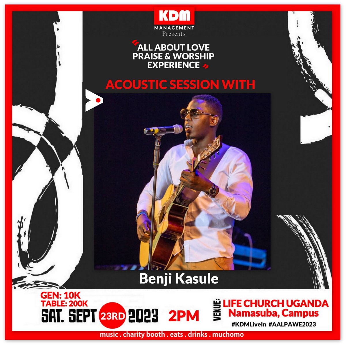 kaydavismusic's tweet photo. What do you know about our brother @BenjiKasule? Soon i will share something about him during our ministry time at the event.

Don't miss! Please let's represent because it's a day of love ❤🎶 

#KDMLiveIn #AALPAWE2023 #AcousticSession #BenjiKasule https://t.co/KBRI5QXRFp