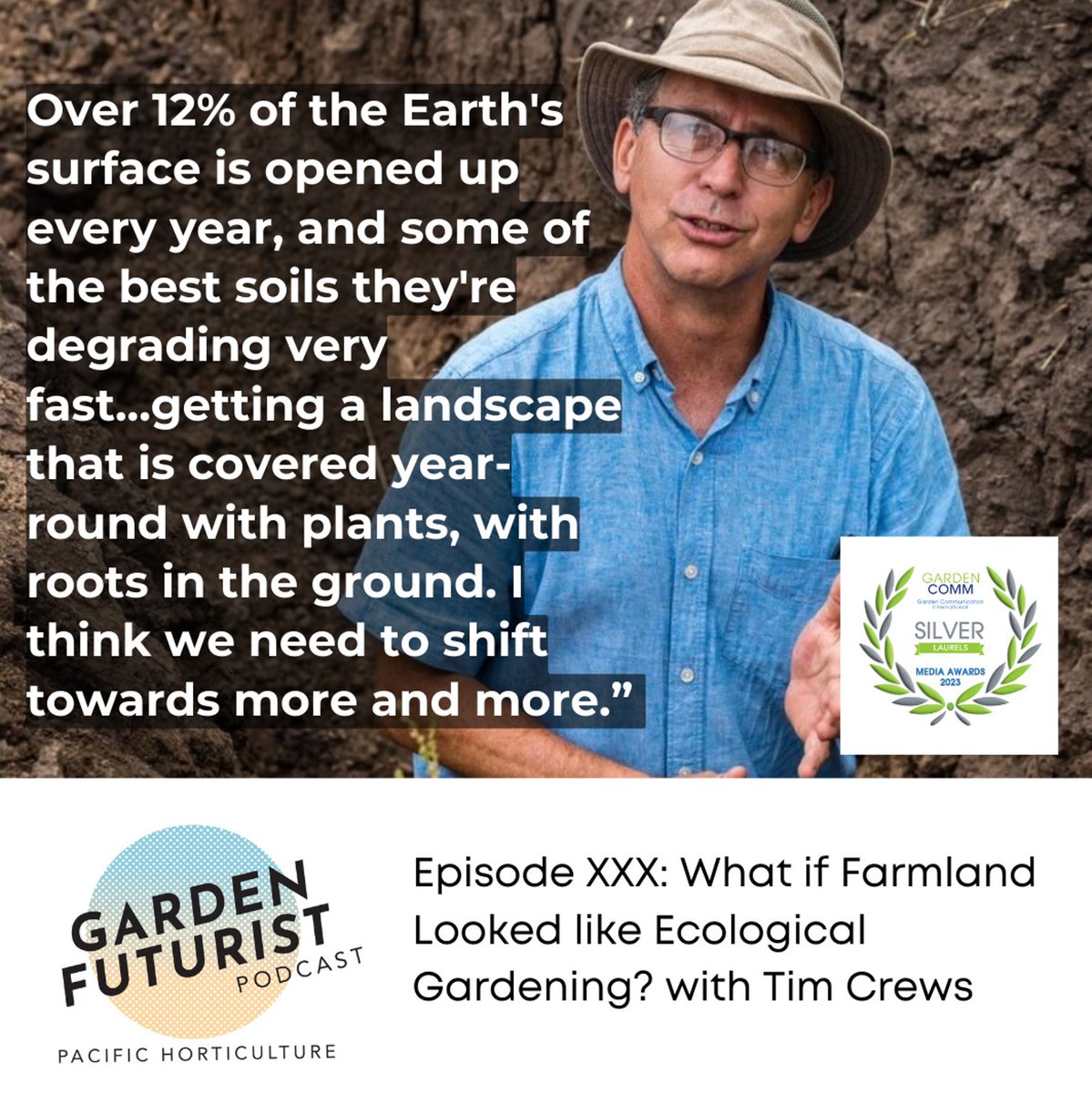 Thank you #GardenFuturist Podcast fans for helping us grow! We are proud winners of the 2023 GardenComm Silver Laurels Award. Check out our latest – the 30th Episode!
#agroecology #perennialcrops
#gardening #climateresilience #biodiversity #ecology