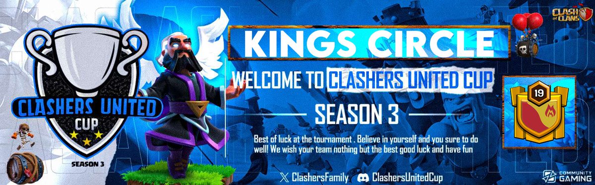 Kings Circle signed up and ready for CUC.

 <a href="/ClashersFamily/">ClashersUnitedFamily Community</a> <a href="/kr_esport/">Kings Esports</a>