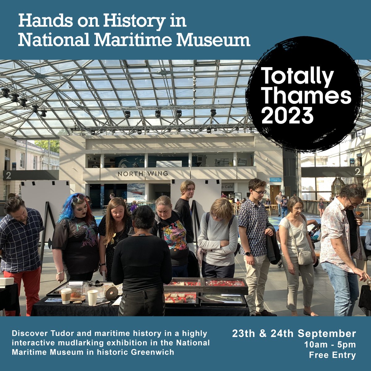 #VisitGreenwich #TotallyThames2023 Mudlarks take over !   Come along for free talks and stories this weekend 23/24th Sept. Book your place   'Hands on History'at #ThamesFestivalTrust