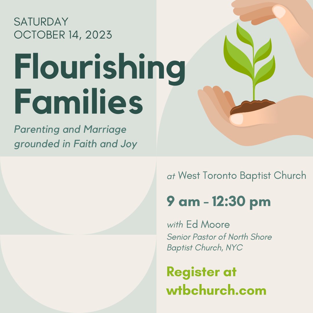 wtbchurch's tweet photo. Flourishing Families Workshop: Parenting and Marriage grounded in Faith and Joy
Sat. October 14th, 9am-12:30pm.

Our Speaker: Pastor Ed Moore of North Shore Baptist Church, NYC 

Register at https://t.co/Kv7xHBW5S3 https://t.co/0TIUnDaFZ3