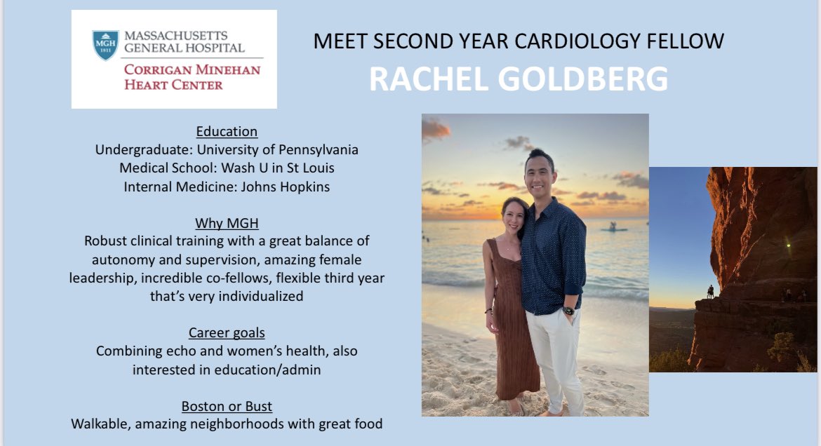 MGH Cardiology Fellows (@mghcvfellows) on Twitter photo Meet our Boston native <a href="/RachGoldB/">Rachel Goldberg</a> straight from <a href="/HopkinsMedicine/">Johns Hopkins Medicine</a>. <a href="/MGHHeartHealth/">Mass General Heart</a> Meet our Boston native <a href="/RachGoldB/">Rachel Goldberg</a> straight from <a href="/HopkinsMedicine/">Johns Hopkins Medicine</a>. <a href="/MGHHeartHealth/">Mass General Heart</a>