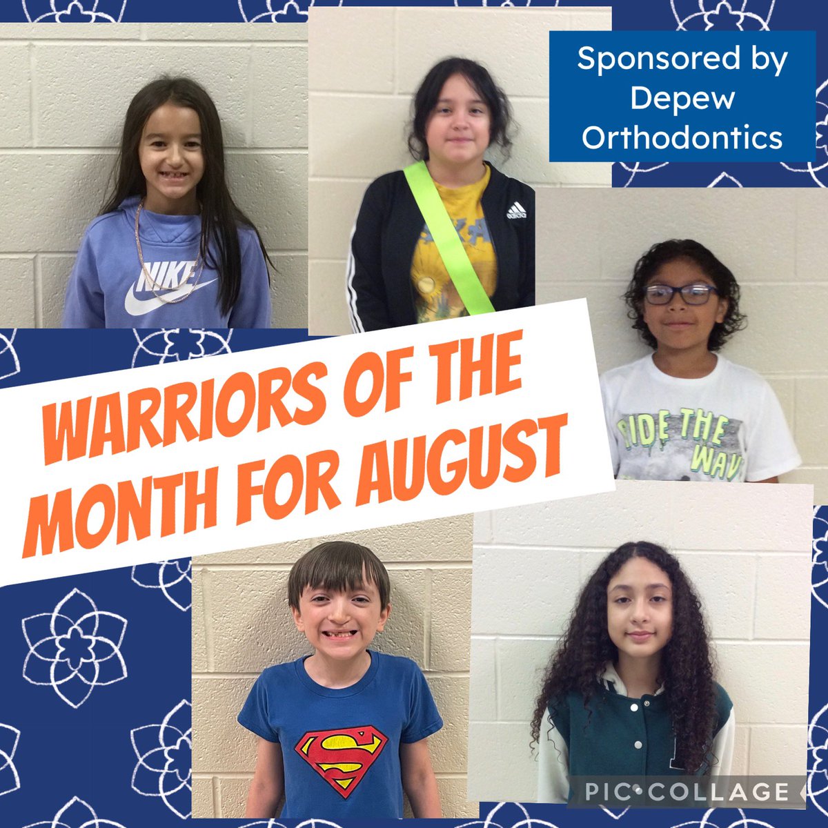 Our wonderful Warriors of the Month! Congratulations! <a href="/DepewOrtho/">Depew Orthodontics</a>