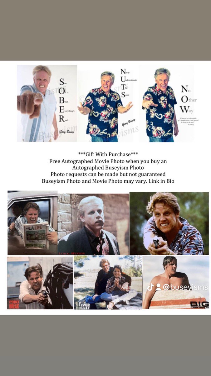 Wow so many people responded we are gonna keep this party going…link in bio get FREE Autographed movie photo with Autographed Buseyism photo 🤡😎