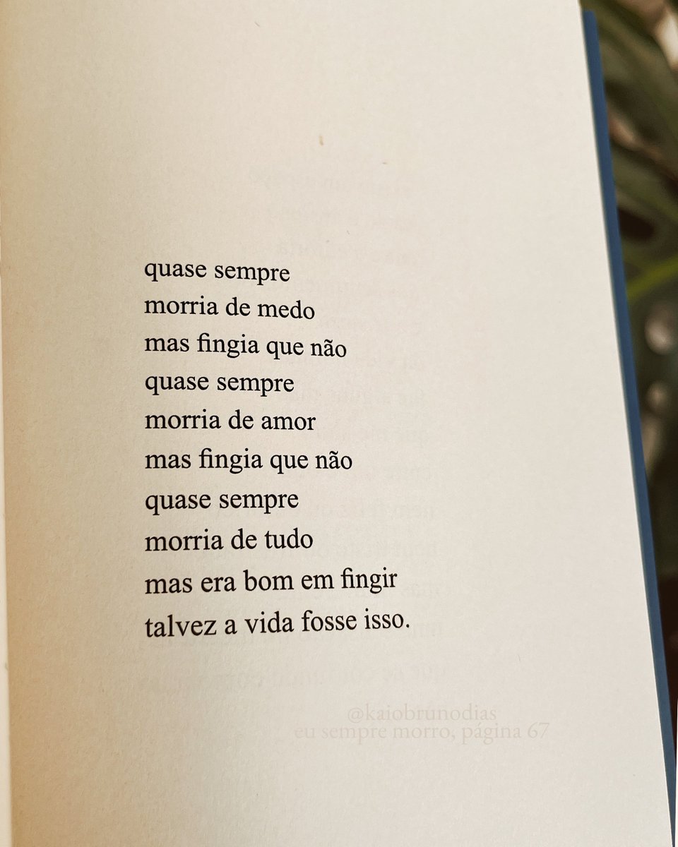 kaiobrunodias's tweet photo. talvez
eu sempre morro, página 67 https://t.co/dUc2HMYPjM