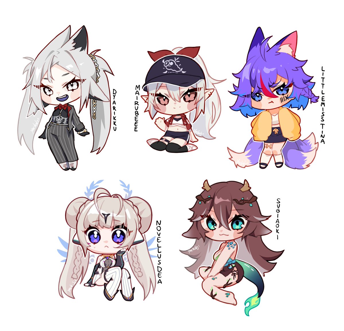 yoclesh's tweet photo. I drew smol cheebs!
Onifans chose the vtubers๐ค
#rikkugaki #rubeeART #aoillust #Deafication #sugoillust https://t.co/crW5xKMmd3
