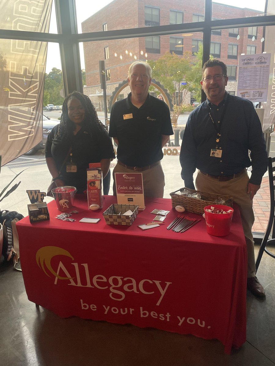 We are LIVE from The Playground Golf & Sports Bar! Come see our friends from @Allegacy as you arrive! #GoDeacs🎩