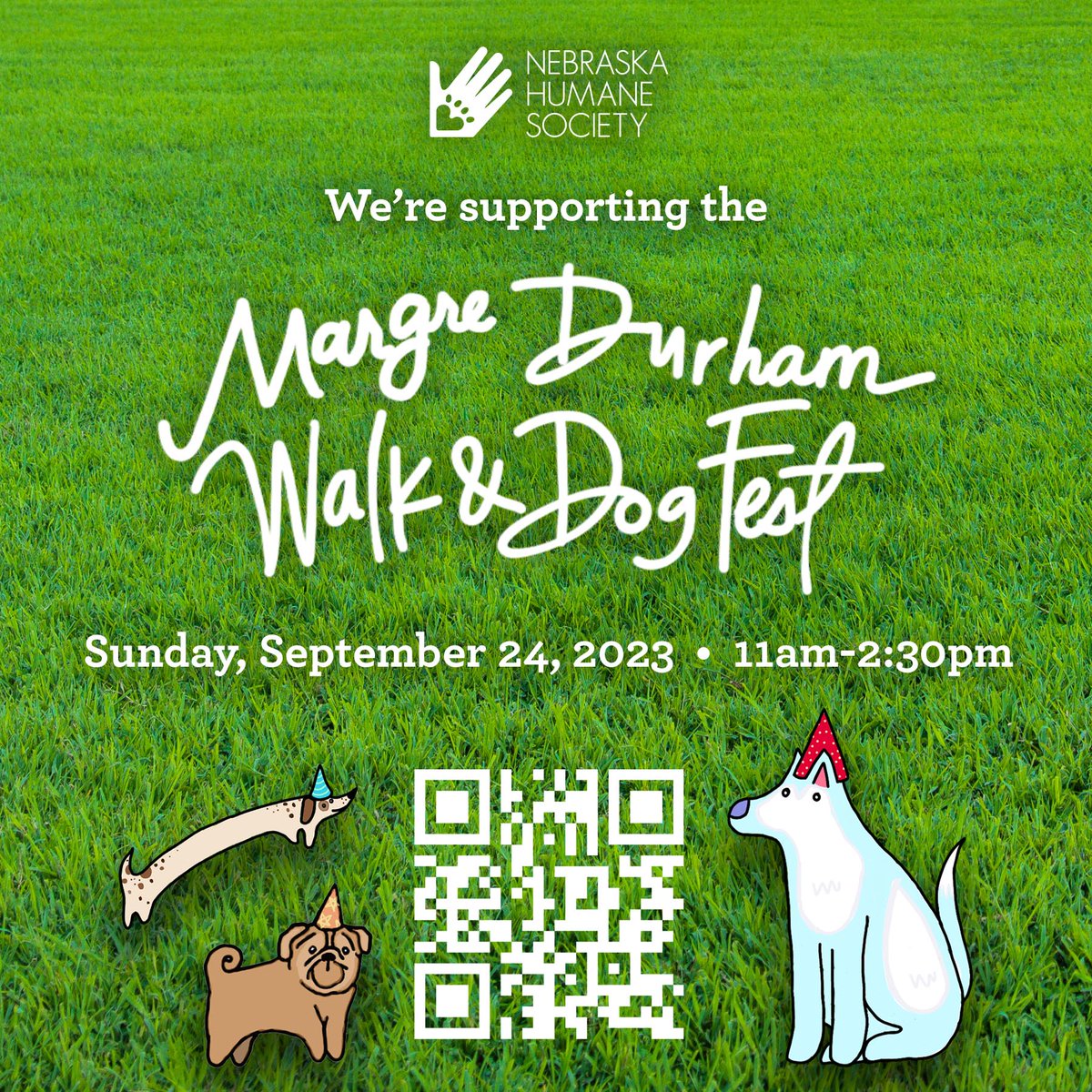 We are excited to attend the @NEHumaneSociety's #MargreDurhamWalkAndDogFest this weekend!! If you want to come out & see us, use the QR code for more details and to get your tickets. See everyone out there!🐕🚶#UrgentPetCareOmaha #CharityEvent #OmahaEvents #OmahaNebraska #NHS