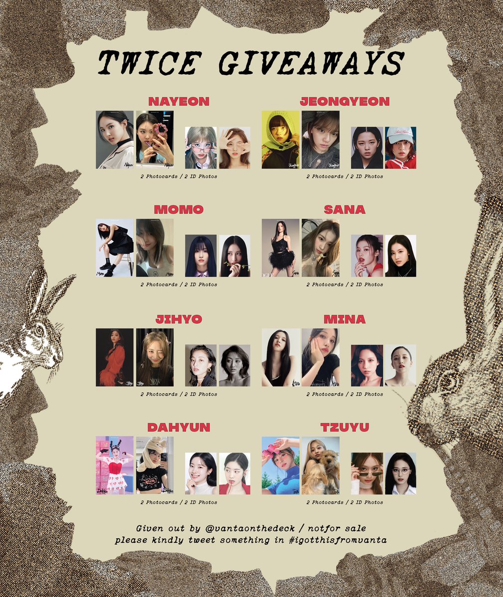 vantaonthedeck's tweet photo. #RTBinBangkok giveaways

•chaeyoung's mad r0ckst✦r club! cassette tape album (9ea)
•other members' giveaway set (9ea/each member)

📆 : sep 23rd
📍 : impact arena
🕑 : tba

*rt, show this tweet &amp; your tix

#ทไว้2023
#READYTOBE_IN_BANGKOK 
#TWICE_5TH_WORLD_TOUR https://t.co/8HvZOPc13W