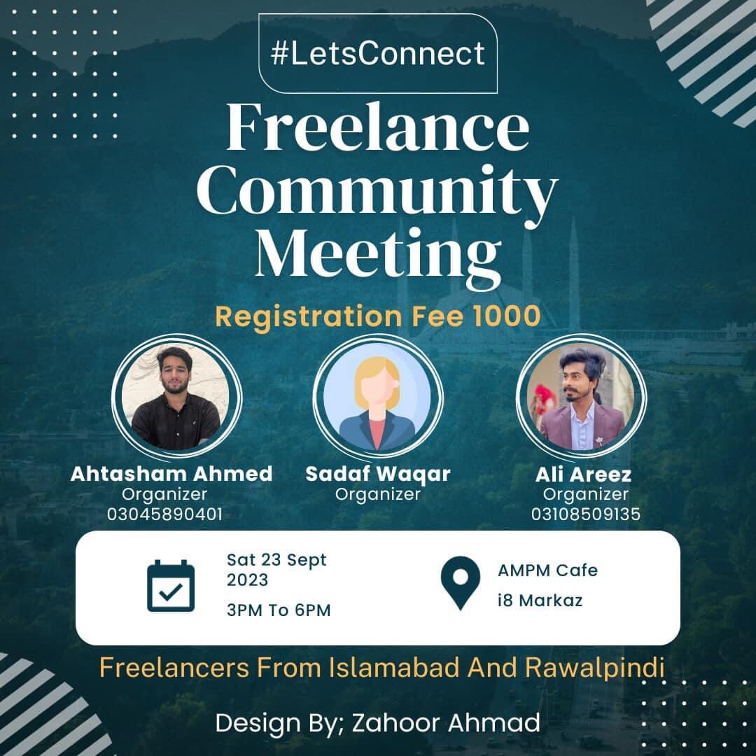 Last day for registration so hurry up twin cities come out for meet-up 
Many freelancer and gurus are already joining us and InshaAllah it will be huge event 

For registration inbox me or register by using link in a comment 

#letsconnect 
#HishamSarwar
@beinggurudotcom