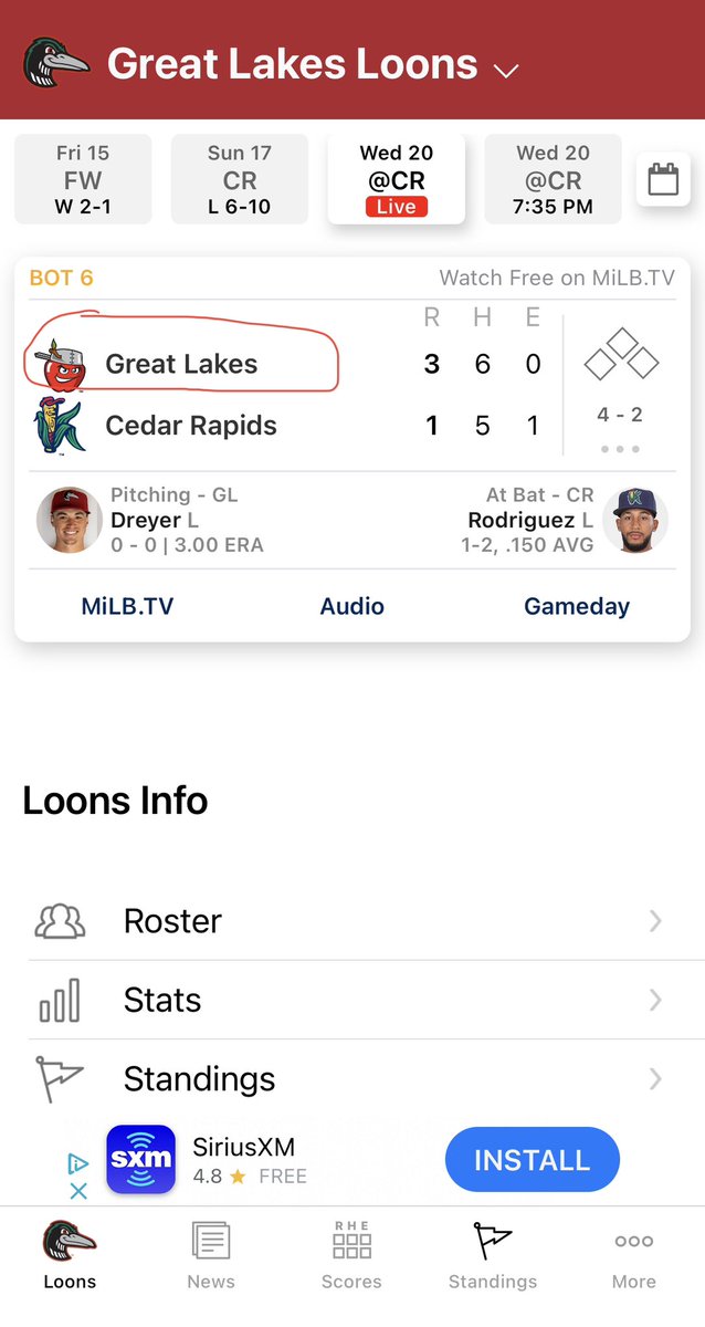 WirtzOnSports's tweet image. Come on now, who’s responsible for the logos on the MiLB app??? #LoonsBaseball