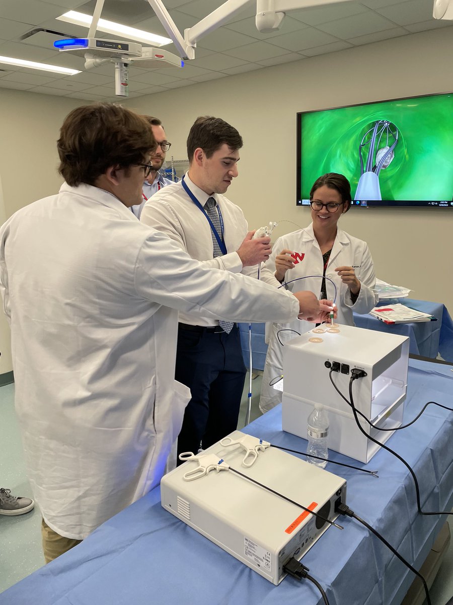 Our program is embracing the surgery first approach to management of biliary stones. Laparoscopic common bile duct exploration simulation for the residents conducted by @bostonsci and @MBosleyMD. @UNMC_iEXCEL @UNMC_ACS @SAGES_Updates @WakeACS @WakeSurgEd @EricKnauerMD