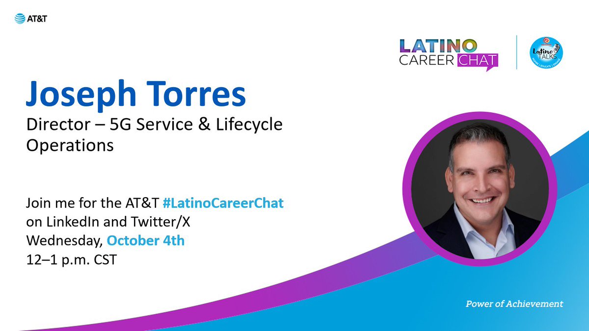 jxtorres's tweet photo. 🎉 Exciting News! 🚀 I'm thrilled to announce that I'll be joining AT&amp;T's Latino Career Chat on LinkedIn and Twitter on October 4th from 12-1pm CST! 🗓️

🔗 Follow @ATT on LinkedIn and X/Twitter to stay updated. See you there! 🚀📚💼 #ATTLatinoCareerChat #Tech #CareerTalks https://t.co/BYCUIRAMY6