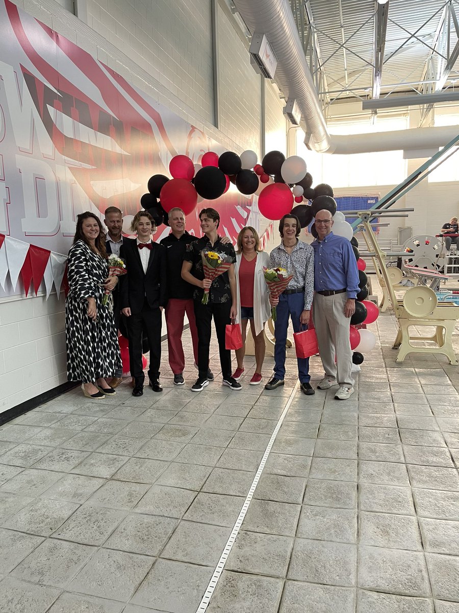 Senior Night at MHS natatorium! Aqua-Eagles match up against Oakwood. Congrats to our three seniors! <a href="/Milford_Eagles/">Milford Athletics</a>