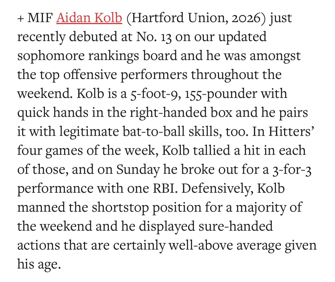 Thank you for the write up @PBRWisconsin 
<a href="/hittersbaseba11/">Hitters Baseball</a> <a href="/HUHS_Baseball/">Hartford Baseball</a>
