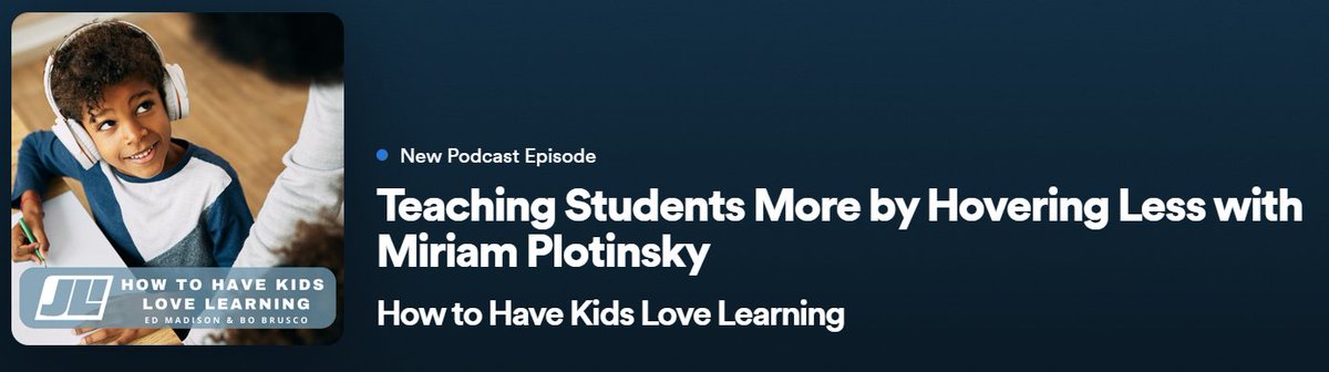 Miriam Plotinsky (@mirplomcps) on Twitter photo Looking to Teach More, Hover Less? 
Listen to my conversation with Bo Brusco and <a href="/nortoneducation/">Norton Education</a> author Ed Madison of <a href="/journlearning/">Journalistic Learning</a> as we discuss how to achieve a hover-free classroom!
open.spotify.com/episode/1Izmyp… Looking to Teach More, Hover Less? 
Listen to my conversation with Bo Brusco and <a href="/nortoneducation/">Norton Education</a> author Ed Madison of <a href="/journlearning/">Journalistic Learning</a> as we discuss how to achieve a hover-free classroom!
open.spotify.com/episode/1Izmyp…