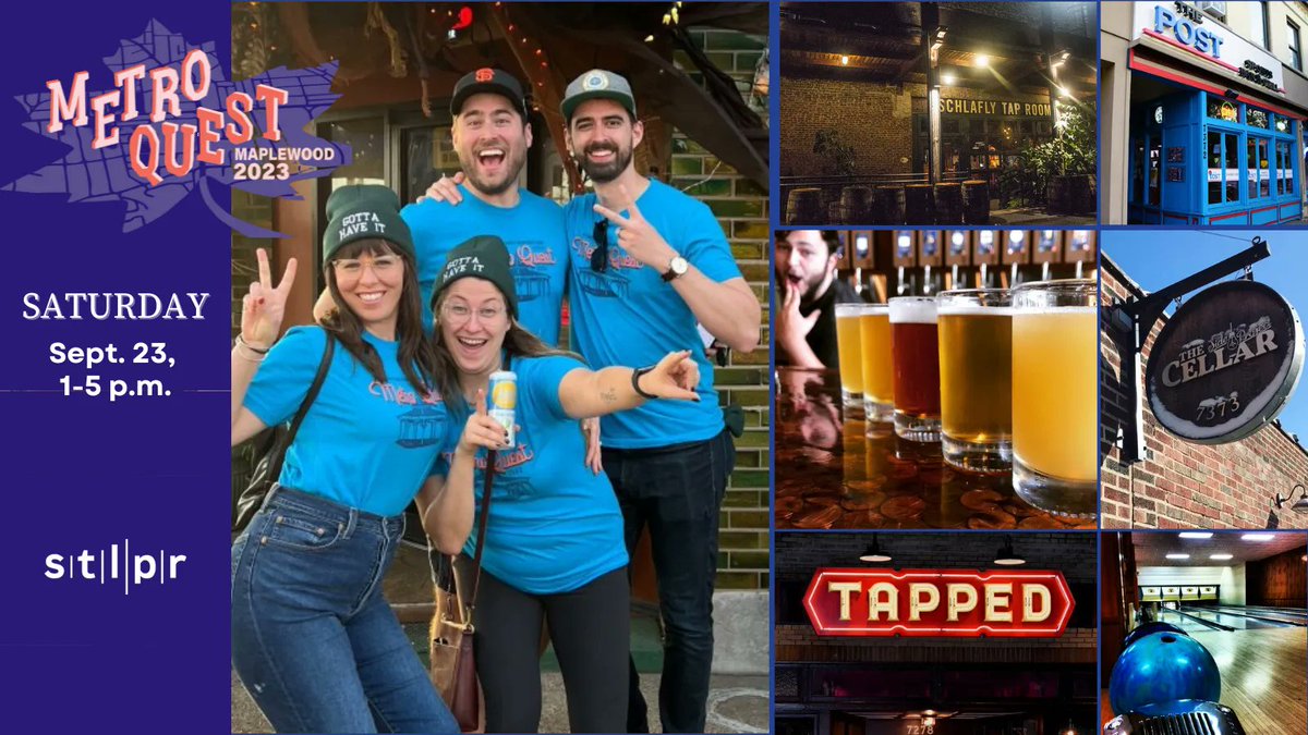 stlpublicradio's tweet photo. 📷 Test your trivia dominance and selfie skills Saturday at @genlistenstl MetroQuest. Come for the food and drink specials but stay for the glory! 🍹 For teams of 2–10 players, ages 21 and over. There’s still time to register! Go to https://t.co/LG8O08PXc0. https://t.co/VMYC1JcLZa