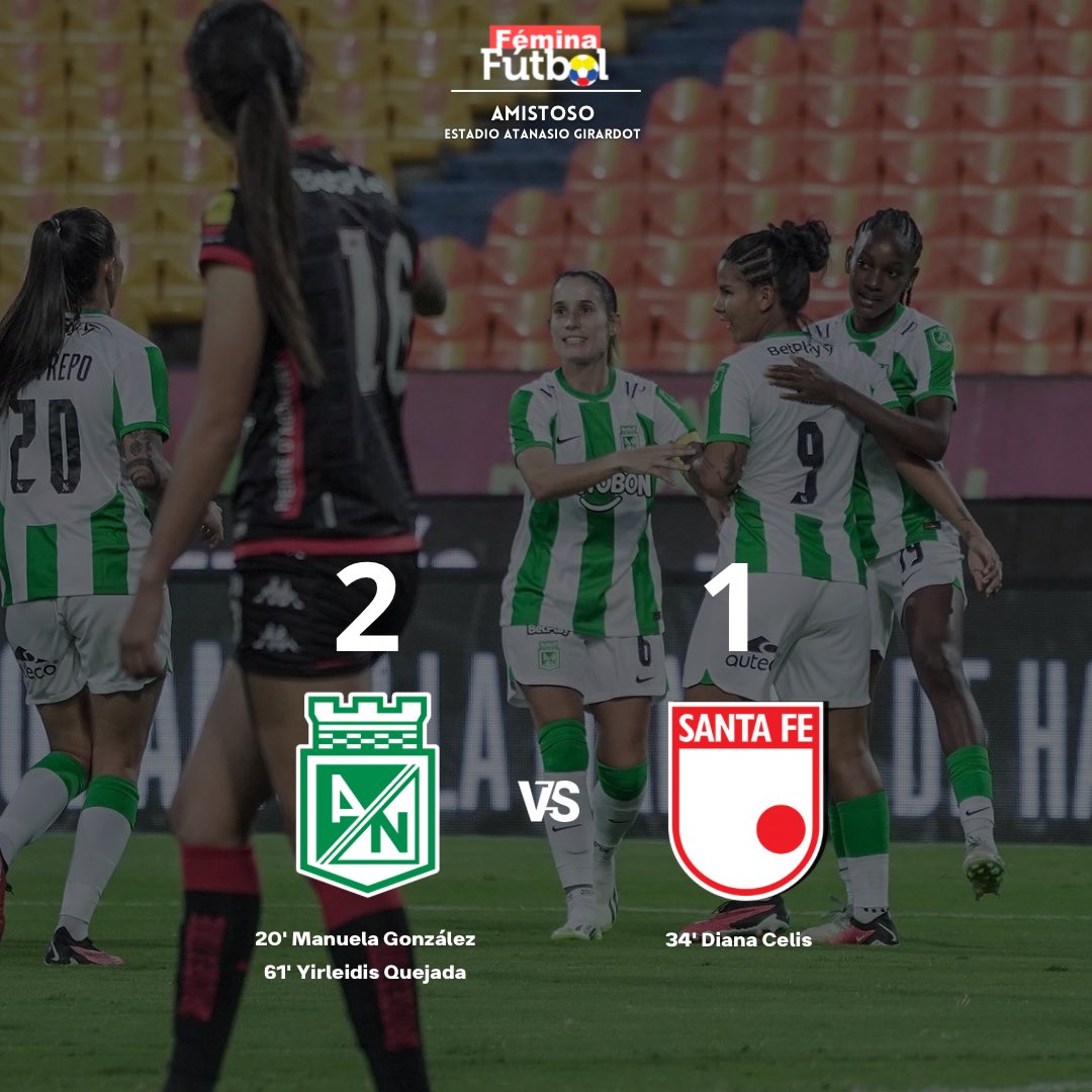#Amistoso 

Atlético Nacional 🟢⚪️ venció al actual campeón de Colombia 🇨🇴 Independiente Santa Fe ⚪️🔴 2-1 

📸 @atlnacionalfem