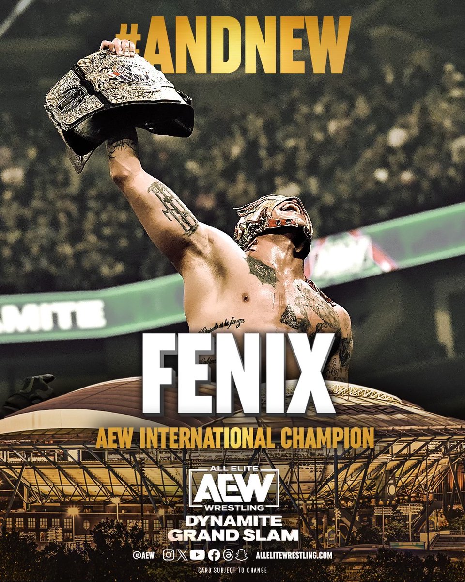 Congratulations to the NEW #AEW International Champion, <a href="/ReyFenixMx/">REY FENIX WWE</a>!

#ANDNEW