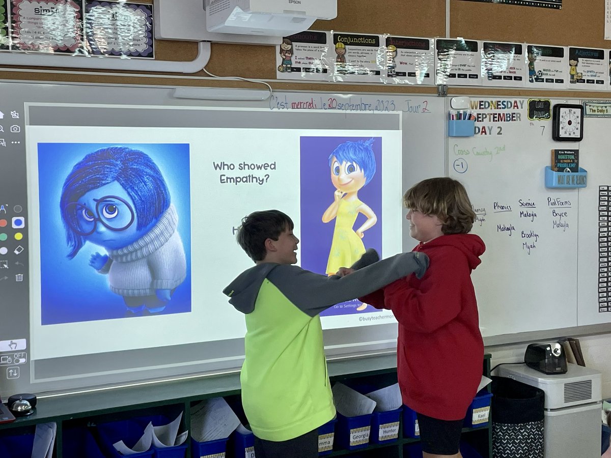 We are working on showing each other empathy in health class. These brave students presented their empathetic conversation to the class.