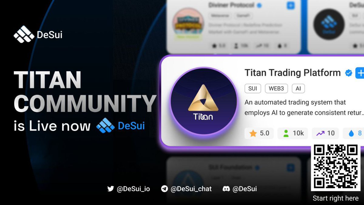 #TitanTradingBot is now successfully listed on #Desui! An automated trading system that employs AI to generate consistent returns using the most optimal investment algorithm. #iweb3