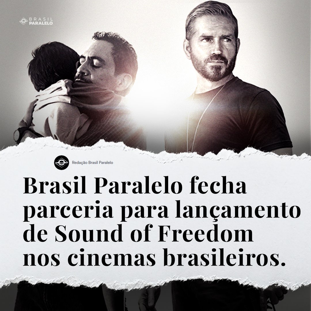 Som da Liberdade (Sound of Freedom) é um dos filmes mais pedidos pela audiência da Brasil Paralelo. O filme irá estrear nos cinemas de todo o Brasil amanhã (21/09), e contará com nosso apoio durante esse período. Por isso, você poderá ganhar ingressos para assistir gratuitamente