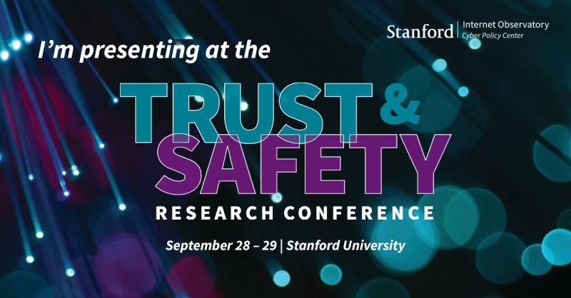 Devika Malik (@devikamm) on Twitter photo If you're at the <a href="/stanfordio/">Stanford Internet Observatory</a> Trust & Safety Research Conference next week, join us as we share the T&S Curriculum developed by the Trust & Safety Teaching Consortium
Session details: conferences.law.stanford.edu/tsrc/sessions/… If you're at the <a href="/stanfordio/">Stanford Internet Observatory</a> Trust & Safety Research Conference next week, join us as we share the T&S Curriculum developed by the Trust & Safety Teaching Consortium
Session details: conferences.law.stanford.edu/tsrc/sessions/…