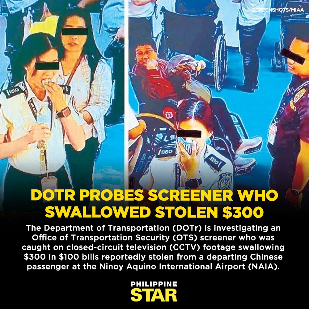 PhilippineStar's tweet image. “We cannot arrest her because we did not catch her in the act,” OTS administrator Ma. O Aplasca said, adding that the screener cannot be named at this time. bit.ly/3ESUN6R