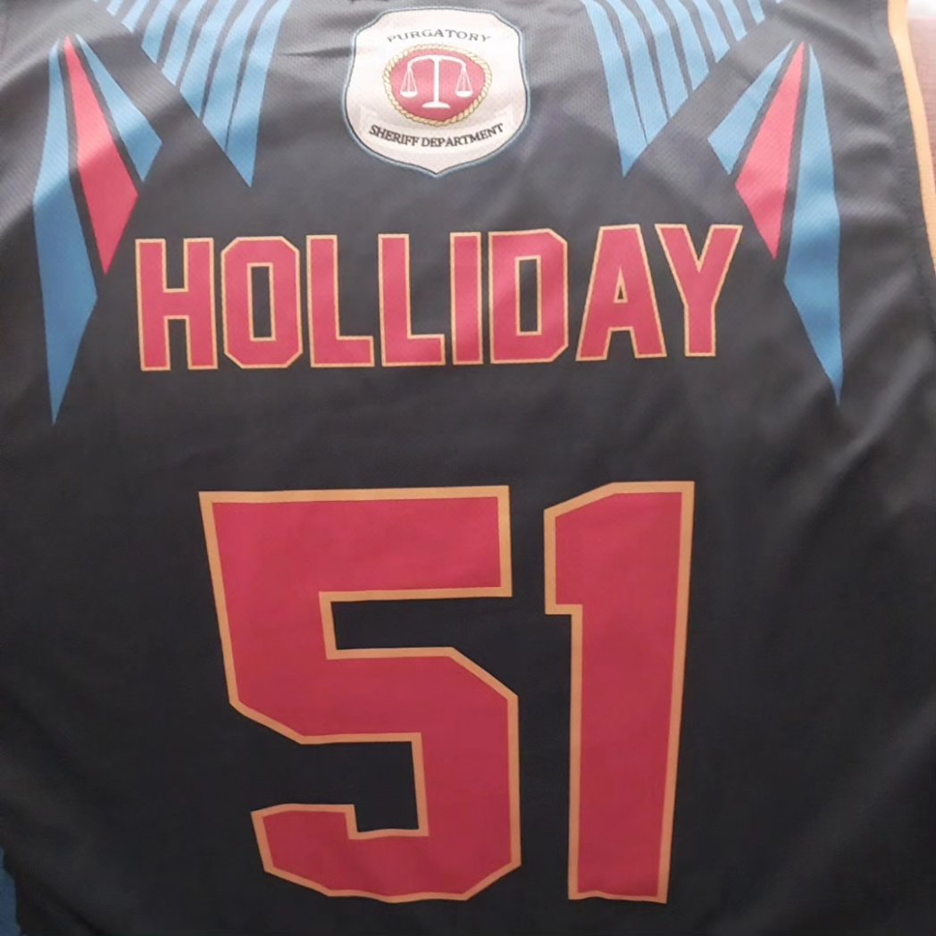 DearaJohnson54's tweet photo. Love my Purgatory Sheriff Basketball Jersey!! Thank you @jess_qualls and @heyitskdawg for creating this awesome jersey!! I'm so happy!! #WynonnaEarp #BringWynonnaHome https://t.co/cenlq0OLjZ