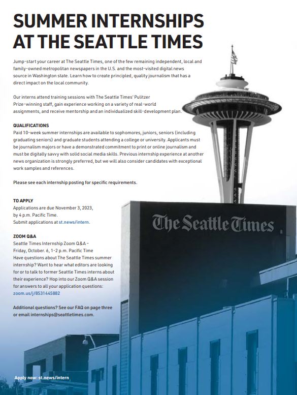 Trevor Lenzmeier (@trevlenz) on Twitter photo YOUNG JOURNALISTS SEEKING INTERNSHIPS: Want to learn more about next summer's intern program at <a href="/seattletimes/">The Seattle Times</a>, for which applications are due Nov. 3? Check out this Q&A event Friday Oct. 6 at 1 p.m. PT. Details below; my DMs are open. <a href="/UNCHussman/">UNC Hussman School of Journalism and Media</a> @HussmanCareers <a href="/WritersofColor/">Writers of Color</a> YOUNG JOURNALISTS SEEKING INTERNSHIPS: Want to learn more about next summer's intern program at <a href="/seattletimes/">The Seattle Times</a>, for which applications are due Nov. 3? Check out this Q&A event Friday Oct. 6 at 1 p.m. PT. Details below; my DMs are open. <a href="/UNCHussman/">UNC Hussman School of Journalism and Media</a> @HussmanCareers <a href="/WritersofColor/">Writers of Color</a>