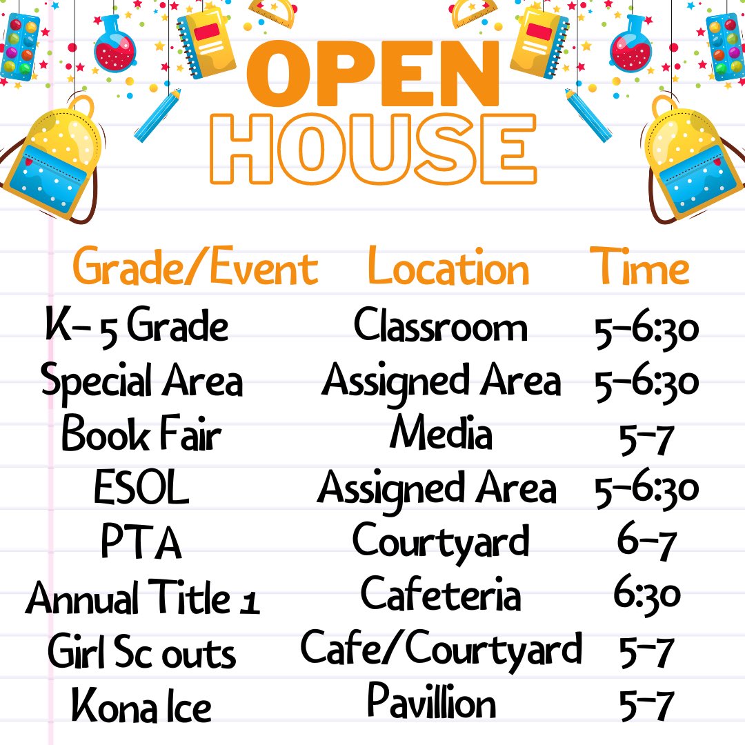 We are excited to see everyone tomorrow <a href="/CitrusGrove_VCS/">Citrus Grove Elementary, Deland FL</a> for Open House! #cgeeagles