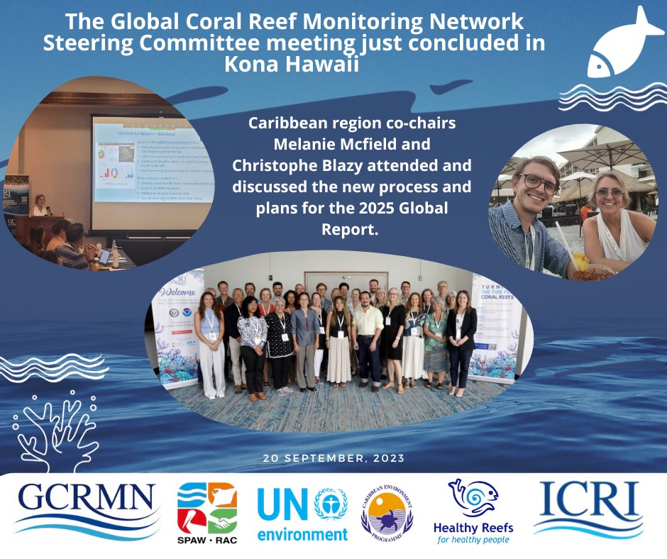 HealthyReefs's tweet photo. Over the past two days, we participated in the #GCRMN Steering Committee meeting held in Kailua-Kona (Hawai'i) under the auspices of the 37th ICRI General Meeting, 18-19 September 2023. 
More information here : https://t.co/O4a0rqjSGz 

#ForCorals #CoralConservation https://t.co/Lq4xKxB43b